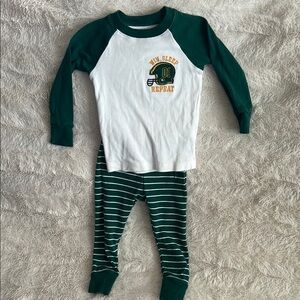 Green and White Kids Pajama Set